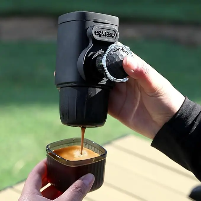 Hand pressed coffee machine, Italian capsule coffee powder, household travel, outdoor small espresso machine